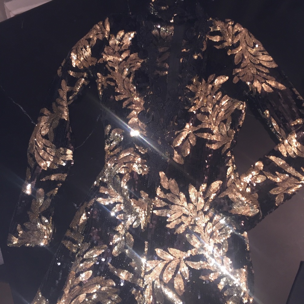 Gold & black sequin one peice